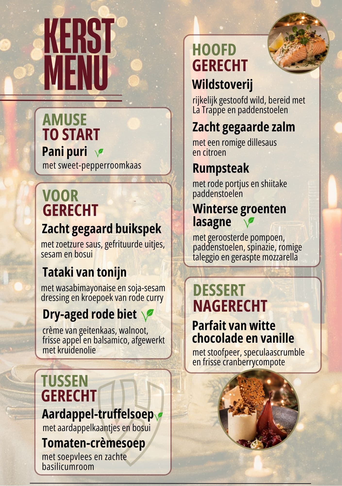 Het kerstmenu met alle gangen