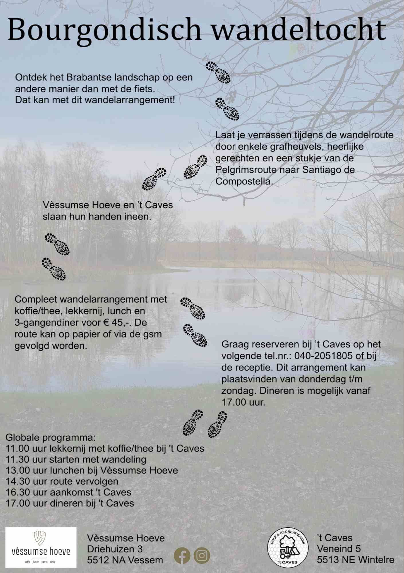 Poster wandelarrangement Bourgondisch wandelen Vessem Wintelre